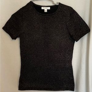 Issac Mizrahi for Target Chocolate Brown Metallic Stretchy T Size XS